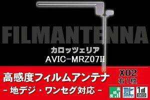 地デジ ワンセグ フルセグ L字型 フィルムアンテナ 右1枚 カロッツェリア carrozzeria 用 AVIC-MRZ07II 対応 フロントガラス 高感度 車