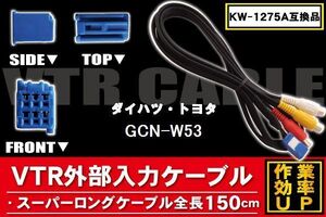 新品 GCN-W53 対応 トヨタ ダイハツ TOYOTA DAIHATSU 用 イクリプス ECLIPSE 用 外部入力 ケーブル コネクター VHI-T10 AVC1 KW-1275A 同等