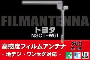 地デジ ワンセグ フルセグ L字型 フィルムアンテナ 右1枚 トヨタ TOYOTA 用 NSCT-W61 対応 フロントガラス 高感度 車