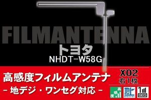 地デジ ワンセグ フルセグ L字型 フィルムアンテナ 右1枚 トヨタ TOYOTA 用 NHDT-W58G 対応 フロントガラス 高感度 車