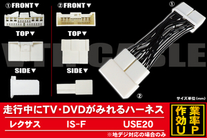 メール便送無 新品 レクサス LEXUS IS-F 用 走行中にテレビが見れるケーブル コード 全長約14cm ハーネス