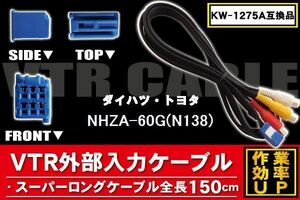 新品 NHZA-60G(N138) 対応 トヨタ ダイハツ TOYOTA DAIHATSU 用 外部入力 ケーブル コネクター VHI-T10 AVC1 KW-1275A 同等