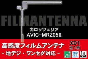 地デジ ワンセグ フルセグ L字型 フィルムアンテナ 左1枚 カロッツェリア carrozzeria 用 AVIC-MRZ05II 対応 フロントガラス 高感度