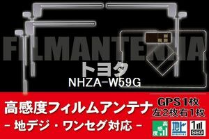 地デジ ワンセグ フルセグ GPS一体型フィルム & L字型フィルム セット トヨタ TOYOTA 用 NHZA-W59G 対応 フロントガラス