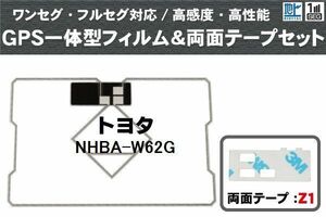 トヨタ TOYOTA 用 GPS一体型アンテナ フィルム 両面テープ 3M 強力 セット NHBA-W62G 対応 地デジ ワンセグ フルセグ 高感度 汎用