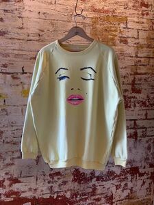 80s MARILYN MONROE PRINTED SWEAT ヴィンテージ ビンテージ マリリンモンロー プリントスウェット セックスシンボル XL 70s 90s 送料無料