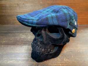 moz Skins Irish punk style FRED PERRY green check wool hunting cap cap 