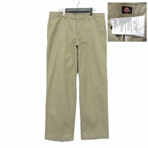 サイズ W36 L30 メキシコ製 ディッキーズ Dickies ワーク チノ パンツ チノパン ベージュ 古着 2O0387