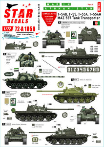 スターデカール 72-A1050 1/72 アフガニスタン戦争♯1 T-55&MAZ357 北部同盟 タリバン