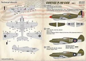 プリントスケール 72-322 1/72 カーチス P-40 C/CU Part1