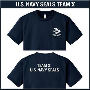 NAVY SEALs TEAM10 ドライＴシャツ （サイズS～5L）紺【品番e338】