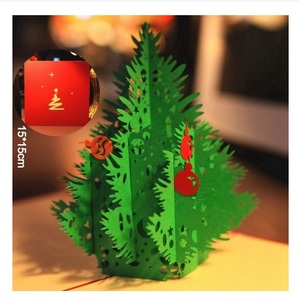 クリスマスツリー　立体切り絵　グリーティングカード　ポップアップカード　9964 