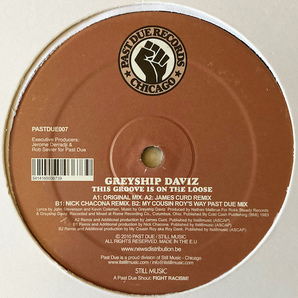 【GERMANY / 12inch】 GREYSHIP DAVIZ / This Groove Is On The Loose 【Remix / PASTDUE007】の画像1