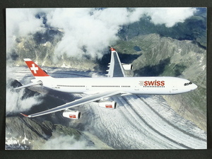 エアバス　A340　スイス インターナショナル エアラインズ/スイス航空　航空機　飛行機　絵はがき　ポストカード　