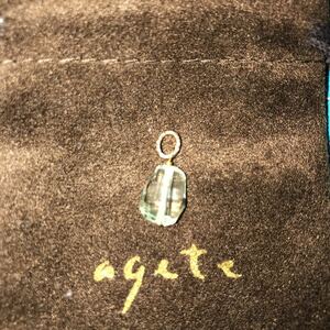 agate Agete k10 зеленый кварц колье очарование подвеска с цепью 