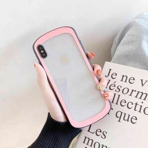 アイフォンケース スマホケース スマホカバー iPhoneケース シンプル クリア 透明 挟める 写真 ステッカー ピンク 可愛い