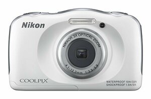 【中古 良品】 Nikon デジタルカメラ S33 防水 1317万画素 S33 ホワイト S33WH　(shin