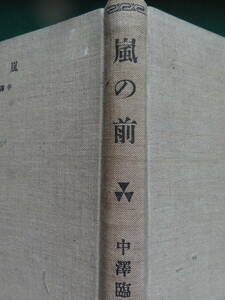 中沢臨川　嵐の前　＜遺稿文集＞大正10年　 改造社　初版　解説:吉江孤雁　ニイチェ　トルストイ　ベルグソン　田山花袋ほか　難有り品