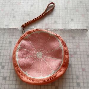 YARNZya-ntsu pink grapefruit fruit type clutch bag 