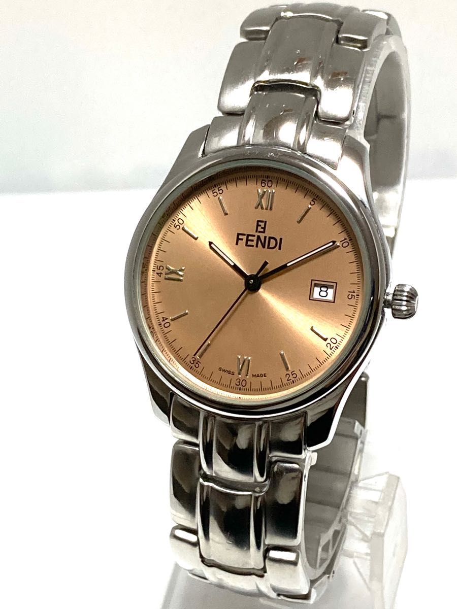 未使用 FENDI フェンディ サーモンピンク 電池新品 レディース腕時計 