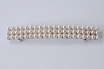 K14WG　アコヤ真珠　パール　長方型　帯留め　長さ約9×幅1.2ｃｍ、15.8ｇ　和装小物　着物　　_画像2