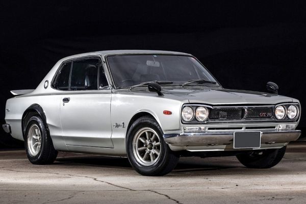 日产 Skyline 2000GT-R 第一代后期型号(KPGC10 型号)Hakosuka 1971 绘画风格壁纸海报超大 864 x 576 毫米(可剥离贴纸型)003S1, 汽车相关商品, 按汽车制造商, 日产