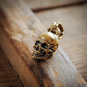  Skull * necklace brass key holder skull chopsticks can Biker Harley american out low accessory Bros men's 