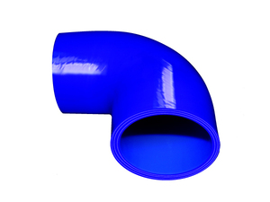 【耐熱】シリコンホース TOYOKING製 エルボ 90度 異径 内径Φ64→76mm 青色 ロゴマーク無し 工業用ホース 汎用品