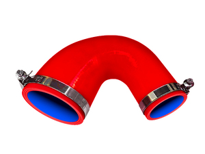【耐熱】バンド付 シリコンホース TOYOKING製 エルボ 135度 異径 内径Φ57/64mm 赤色ロゴマーク無し 汎用品