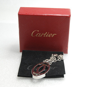  Cartier 2C motif key holder key ring silver color S goods (12539)