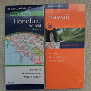★希少☆ハワイ ホノルル市街 防水地図 EASY FINDER EASY TO FOLD! 洋書 Hawaii Honolulu