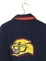 古着 90s Jeff Hamilton Louisville Panthers パンサーズ 本革 レザー メルトン ウール スタジャン ジャケット M 古着_画像5