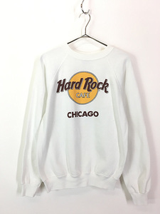 古着 80s USA製 Hard Rock Cafe 「CHICAGO」 ハードロック スウェット トレーナー M 古着