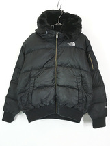 レディース 古着 TNF The North Face 550 フィルパワー 2way ボア フーデッド グース ダウン ジャケット 黒 M 古着_画像1