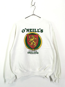 古着 80s USA製 O'NEILL'S ビール 紋章 エンブレム スウェット トレーナー L 古着