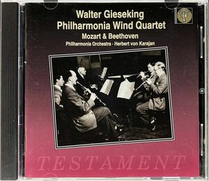 CD/ モーツァルト&ベートーヴェン：ピアノと管楽のための五重奏曲 / ギーゼキング(P)、フィルハーモニア管楽Q
