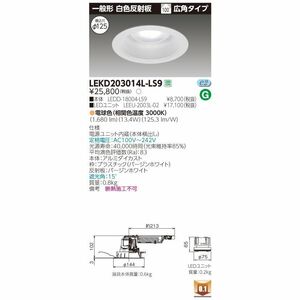 LEDダウンライト 一般形 銀色鏡面反射板 埋込穴φ125 非調光 電球色 電源内蔵 LEKD203014L-LS9