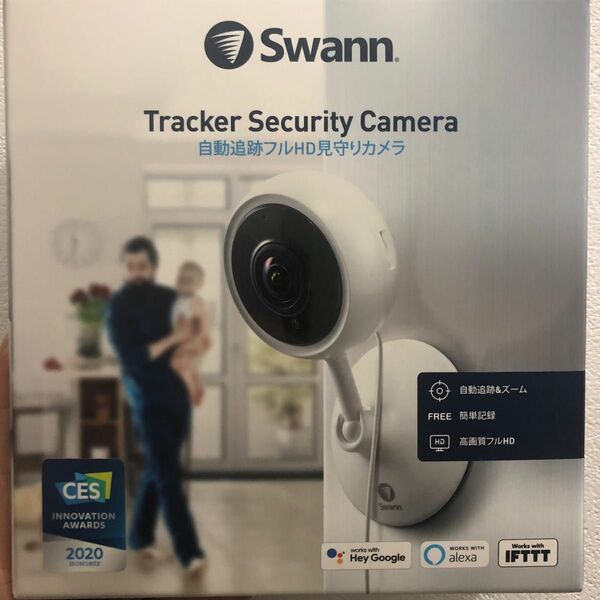 Swann 自動追跡フルHD 1080P セキュリティ WiFiカメラ SDカード付き SWIFI-TRACKCM32GB-JP