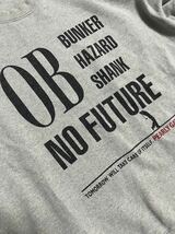 [90s PEARLY GATES] OB BUNKER HAZARD SHANK NO FUTURE メッセージスウェット トレーナー M グレー 90年代 日本製 パーリーゲイツ_画像5