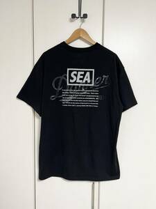 美品☆[Danner×WIND AND SEA] バックロゴ 半袖Tシャツ カットソー L ブラック ウインドアンドシー ダナー