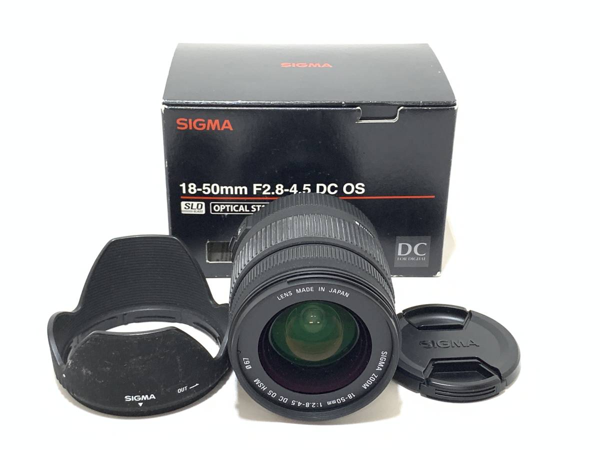 SIGMA 18-50mm F2.8-4.5 外箱あり、フードあり aマウント いいスタイル