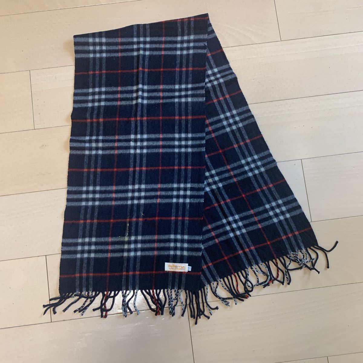 ☆BURBERRYバーバリー リバーシブルチェック×黒カシミヤマフラー未使用