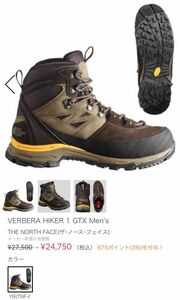 【美品】ハイキングシューズ　THE NORTH FACE GORE-TEX VERBERA HIKER 1 GTX Men’s