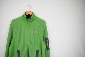 グッドカラー◎MOUNTAIN HARDWEAR マウンテンハードウェアフルジップソフトシェルジャケット黄緑Lアメカジアウトドアh21763