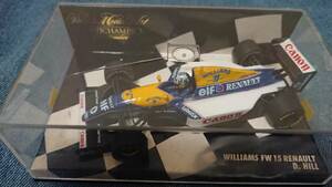 1/43 MINICHAMPS 1993年 ウィリアムズルノーFW15#0 D・ヒル 【ケースヒビ、曇り、本体傷み】