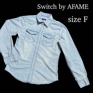 Switch by AFAME アフェイム CavariA キャバリア VICCI ビッチ シンプル デニム 長袖 シャツ