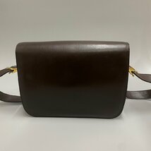 1円 美品 保存袋付 CELINE セリーヌ ヴィンテージ ブラゾン トリオンフ ロゴ 金具 カーフレザー ミニ ショルダーバッグ ブラウン 92579_画像3