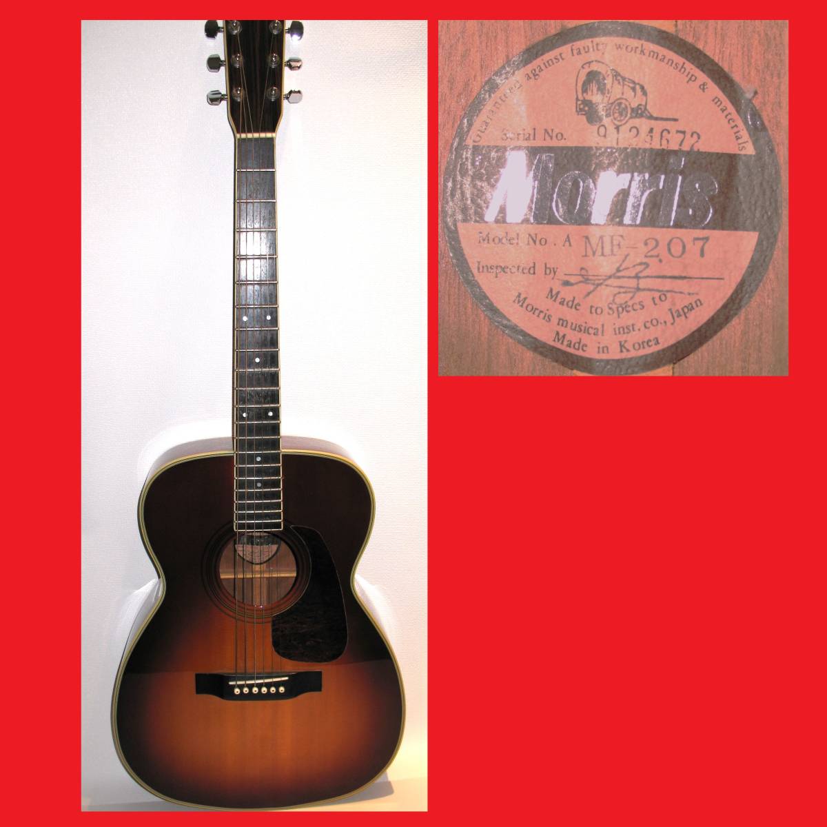 人気定番 Morris MF-207 Blackアコースティックギター 新品高品質