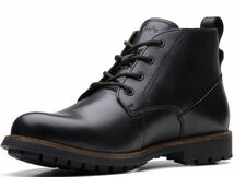 送料無料 CLARKS 26cm チャッカ ブーツ レースアップ スニーカー ブラック マウンテン ビジネス レザー ローファー オフィス XXX2_画像7