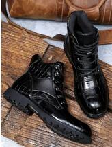 ブーツ メンズ マーティンブーツ ショートブーツ ワークブーツ メンズ靴 シューズ レザーブーツ エンジニアブーツ ブラック 24~28cm_画像2